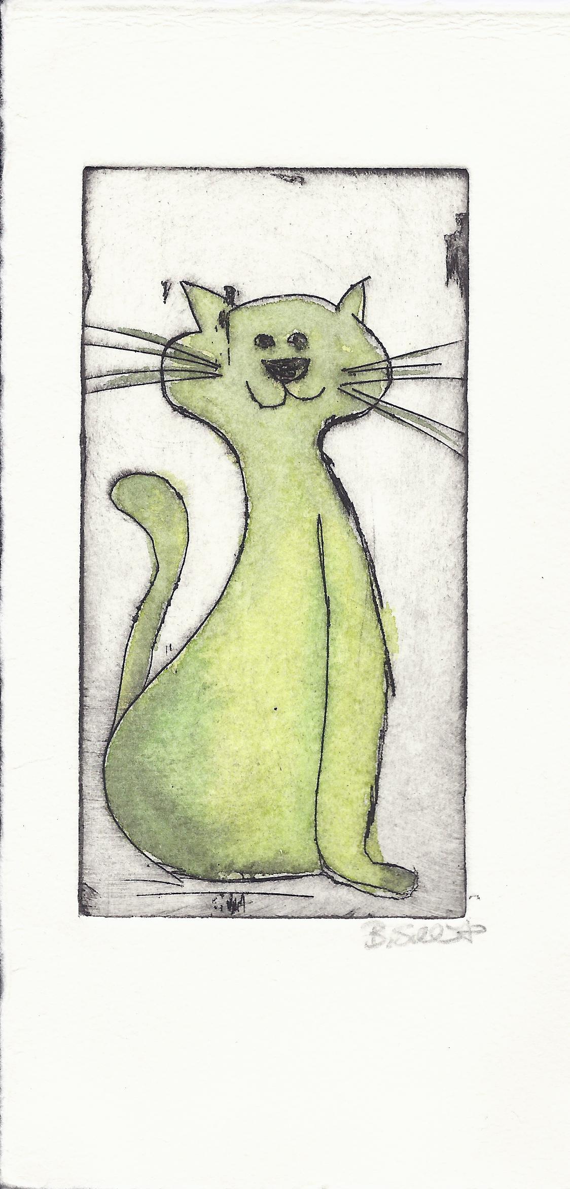 Katze Grün / Barbara Schlüter /